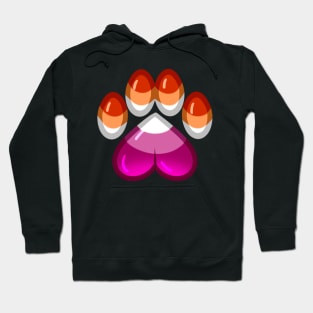 LGBTQ+ Pride Heart Paws - Lesbian Hoodie